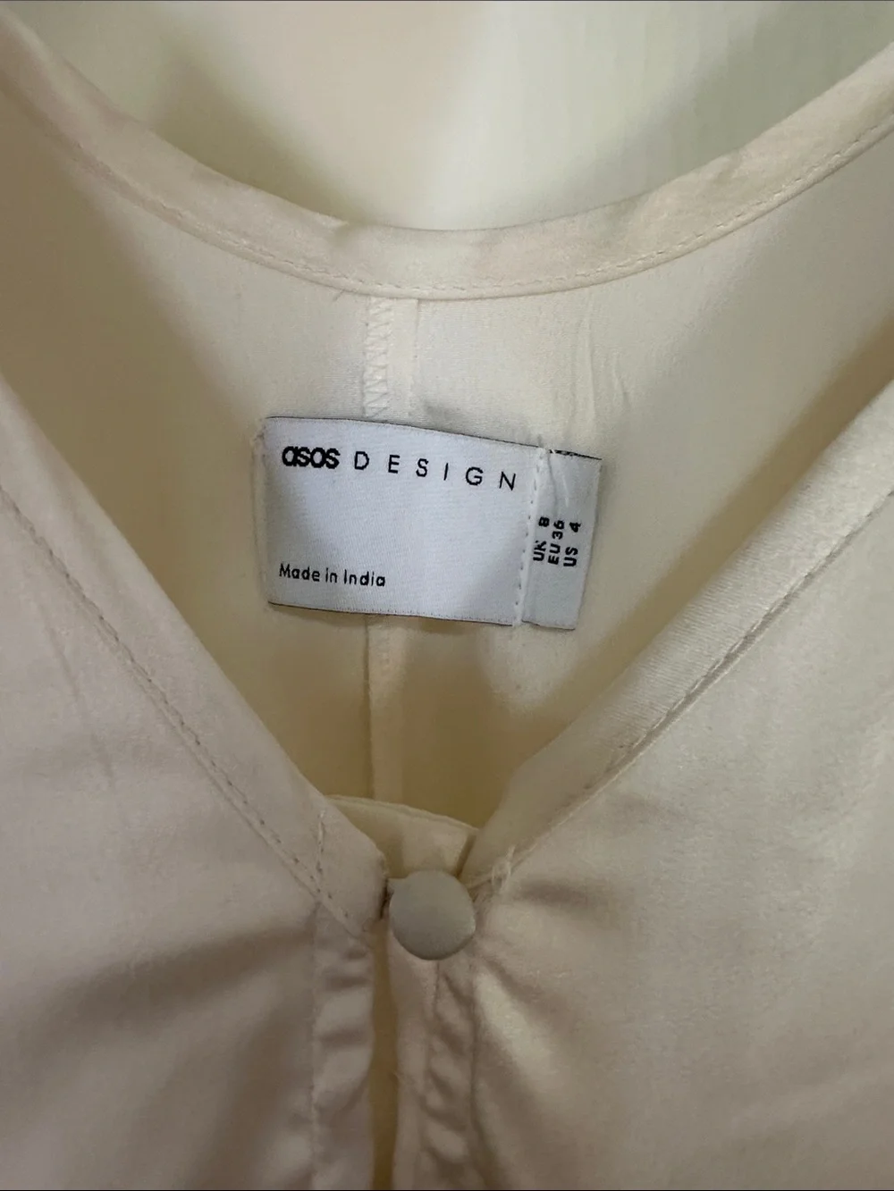 ASOS Cream Slip Maxi Dress with Ruffle Straps - Picture 5 of 6